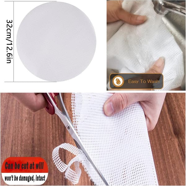 8 Pcs Round Silicone Dehydrator Sheets, Fruit Dryer Mesh Non-Stick Fruit Dryer Mat Reusable Steamer Mat Mesh Sheets for Fruit Dryer