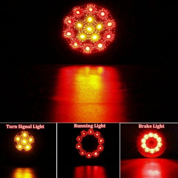 2X Runde 4 Tommer Røde/LED Lastbil Trailer Baglygter Baglygte Bremse Blinklys