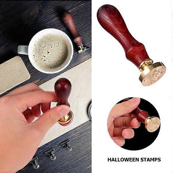 2025 Halloween Voks Segl Stempel Dødninghode Mønster Stempel Kreativ Stempler Halloween Segl For Invitasjoner Konvolutter