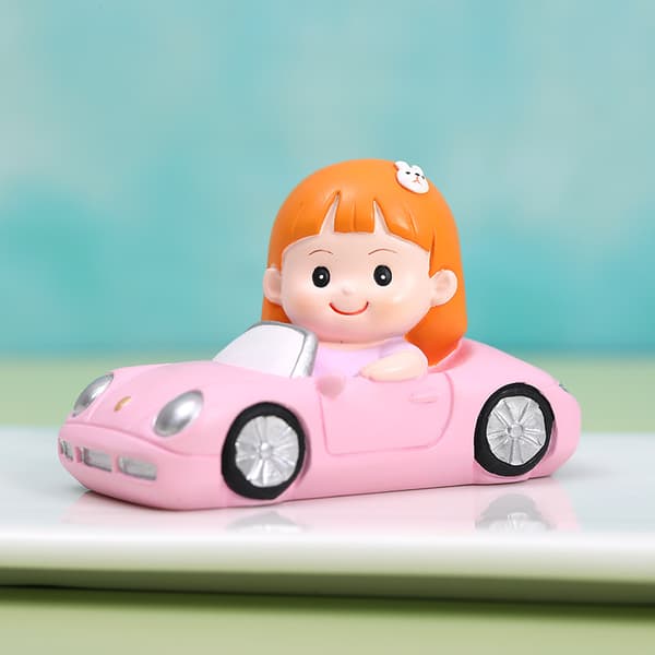 2 bilpynt til babykake, bakepynt, fullmånedel