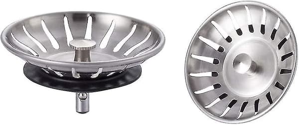 2 stk. afløbspropper i rustfrit stål - Universal afløbsprop (diameter: 78 mm), afløbsprop med 18 slidser