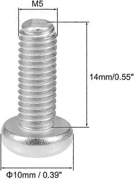 M5x14mm Machine Screw Phillips Head Screws Fastening Bolts 50pcs [DB]