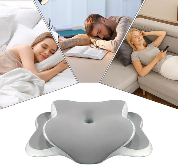 Nackkudde bekväm mjuk, långsamt återfjädrande Memory foam ljusgrå - Hellgrau