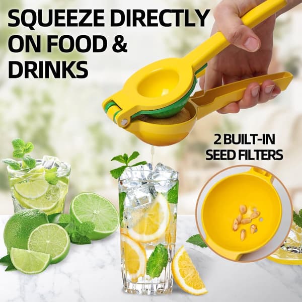 2-in-1 Manual Lemon and Lime Squeezer - Orange Squeezer, Kitchen Utensil - Manual Citrus Juicer