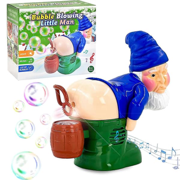 Jul Tomtar Boblemaskin, Prompe Bobleblåser Morsom Leke Fest Musikk LED