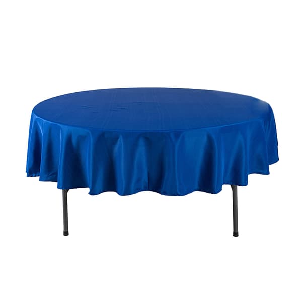 1 stk ensfarget rund duk - vanlig vev - kongeblå - rund 152 cm (60 tommer)