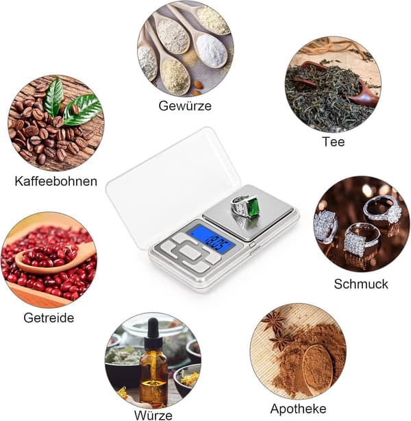 Precision Scale 500g/0.01g Kitchen Scale with Backlit LCD Display