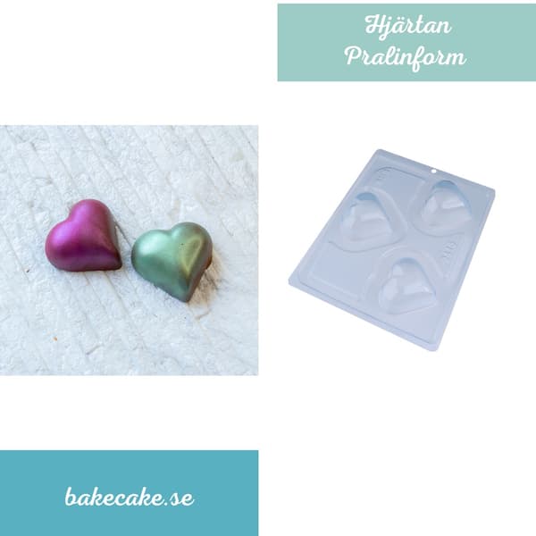 Pralinform Hjerte Sjokoladeform - BWB 9416 - Spesiell 3-delt form