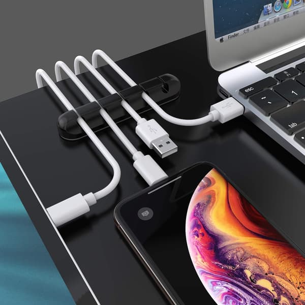 Cable Clips Desk Organizer, Set of 3 Cable Holders, Cord Organizer
