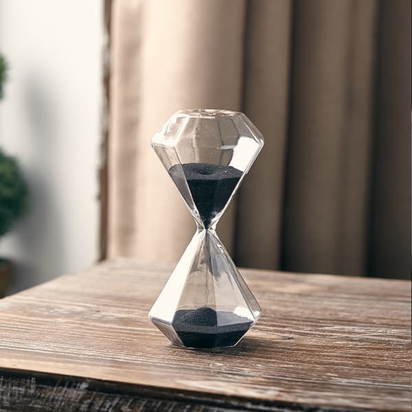 Diamond Shaped Glass Timer - Creative Gift, Romantic, Kitchen, Office, Decoration, Christmas, Birthday 5 Minutes Black