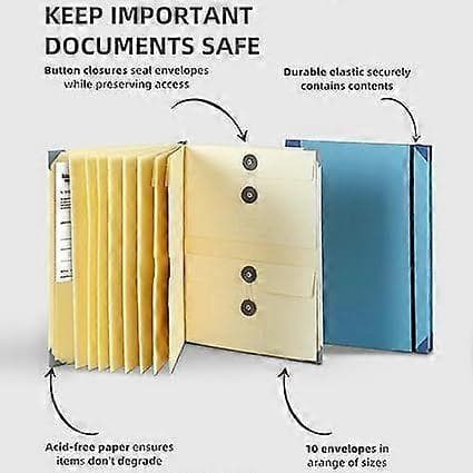 Life Organizer with Labels, \"If I Die\" Binder Organizer with Pockets, \"If I Go Missing\" Binder [DB] Blue Blue