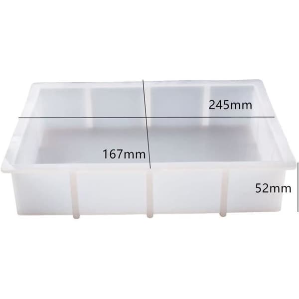 Epoxyharpiksform - DIY - Rektangulær - 24,5 × 16,7 × 5,2 cm - Transparent - Genanvendelig