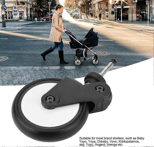Rubber Replacement Wheels for Strollers Front/Rear Wheels Yoya Vovo Stroller Accessories (1 Pair Front)