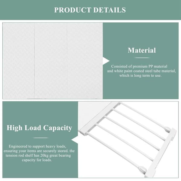 Extendable Storage Shelf - 38-55cm - Wardrobe Divider - Wardrobe/Bathroom/Kitchen - Fits all models