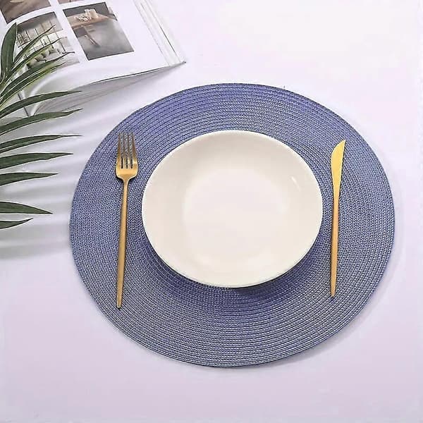 6-pack Handwoven Placemat Set Non-slip Multifunctional Table Mat Decor for Living Room Kitchen Freshwater Blue Freshwater Blue