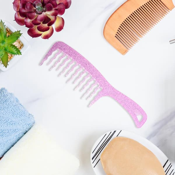 Udredningskam til kvinder med brede tænder, plastikkam til krøller til styling og forstærkning af krøller, krøllet hår, hjemmesalon -