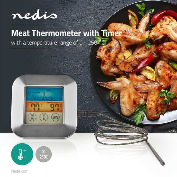 Nedis Kjøtttermometer - Fargedisplay og Timer