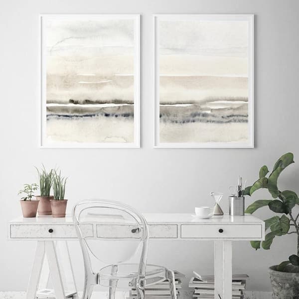 2 st abstrakt modern soffa bakgrund väggdekoration målning vardagsrum sovrum matsal ramfri målning