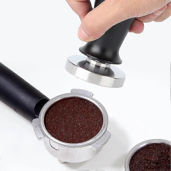 Kaffetamper – 58 mm kalibrert espressostamper i 304 rustfritt stål med flat base og ergonomisk håndtak