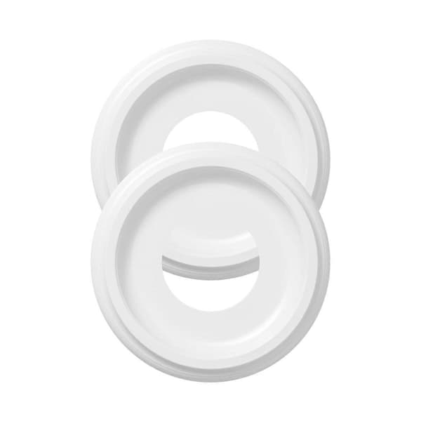2-pak Formstøbte PU Loftrosetter 25,4 cm YD X 10,2 cm ID (Passer til Loftkopper op til 18,4 cm) Hvid
