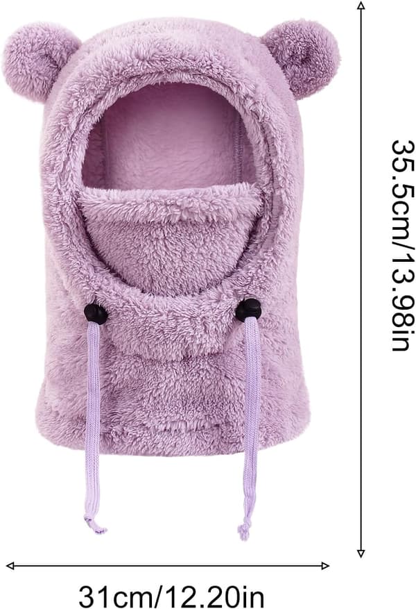 Vinterpannebånd for barn, fleece, varmt hodeplagg, lilla Lila