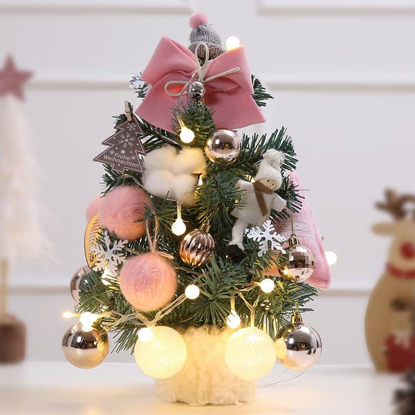 Decorative Christmas Tree, Artificial Tabletop Tree With LED Decoration