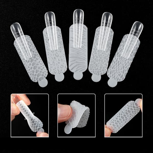 60 stk. dobbelte negleforme Touch silikoneforme til at skabe reliefdesign