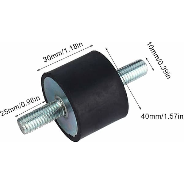 4 stk M10 Anti Vibrationsdæmper Gummi Isolatorbeslag Luftkompressor Pumpedæmper 40x30 til MODOU Bil Bådspoler