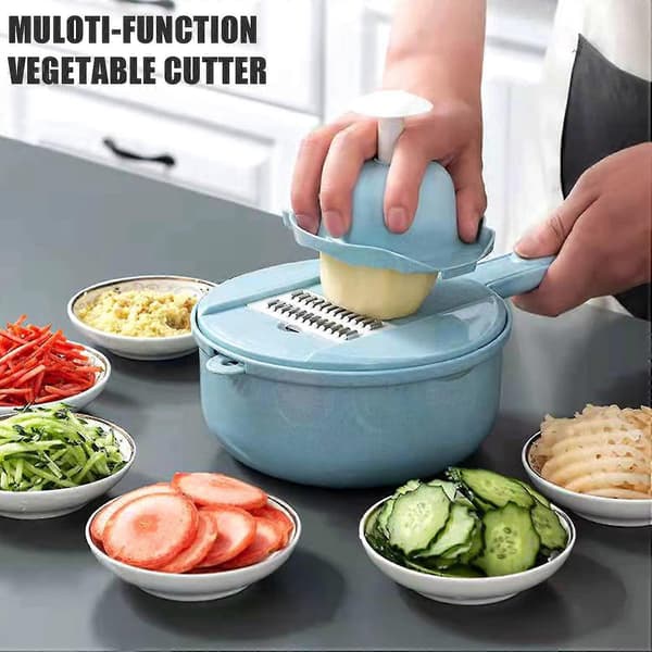 12-in-1 Multifunctional Vegetable Cutter Kitchen Mandoline, Professional Kitchen Mandoline, Vegetable Slicer, Vegetable Cutter For Carrot, Cucumber