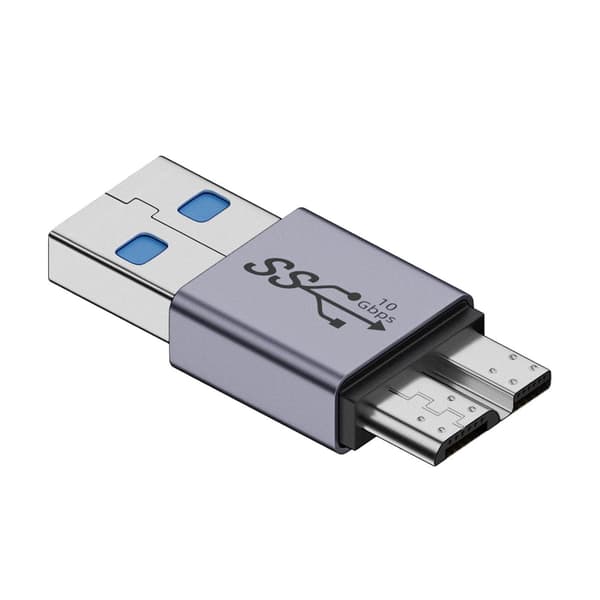 micro-USB-på-USB-3.0-adapter, USB-B-på-adapter bärbar extern C/micro B på A-kontakt - C/Micro B auf A-Stecker