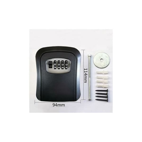 Key Cabinet, Security Storage, Combination Lock, Wall Lock, Black-Small, DOPA