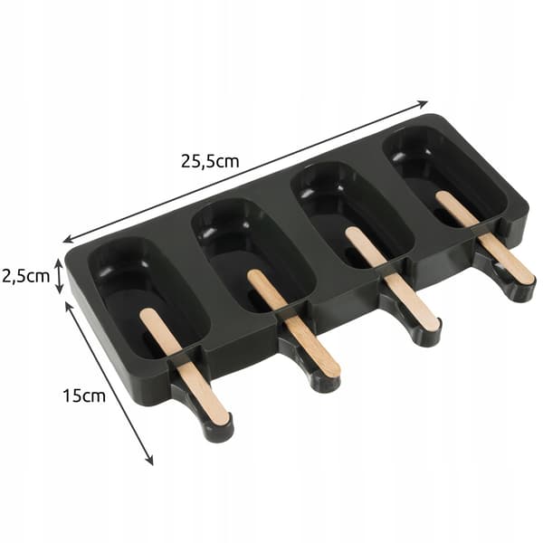 Silikoneisform - 4 Is - 50 Pinde Sort Svart black