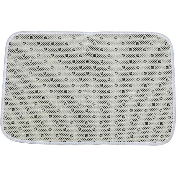 Lyserødt tæppe med kransemønster til soveværelse / badeværelsesindretning 40 x 60 cm sort + rød