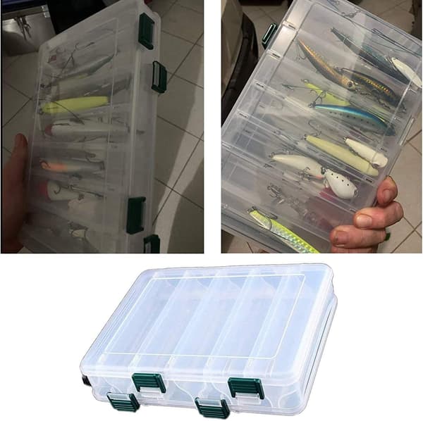 Transparent Bait Box, Double-Sided Visible Handle, 10 Compartments