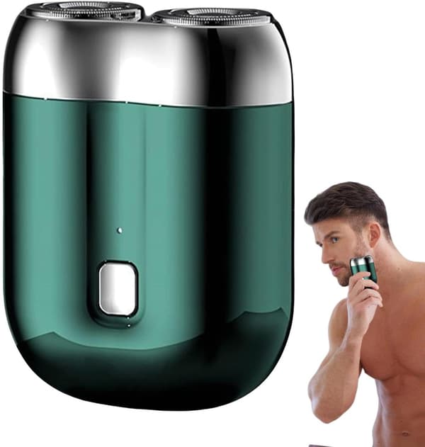 Bærbar barbermaskine til mænd, genopladelig, USB, Mini tør grøn - Grün