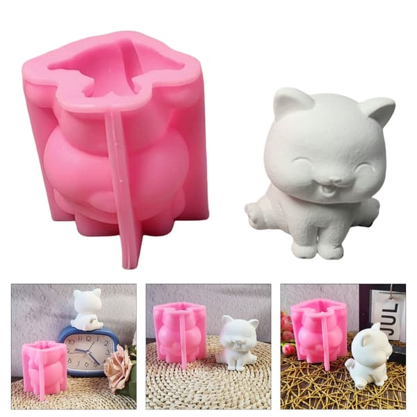 3D Katte Lysform Dyre Silikoneforme Ornamentforme Gipsforme