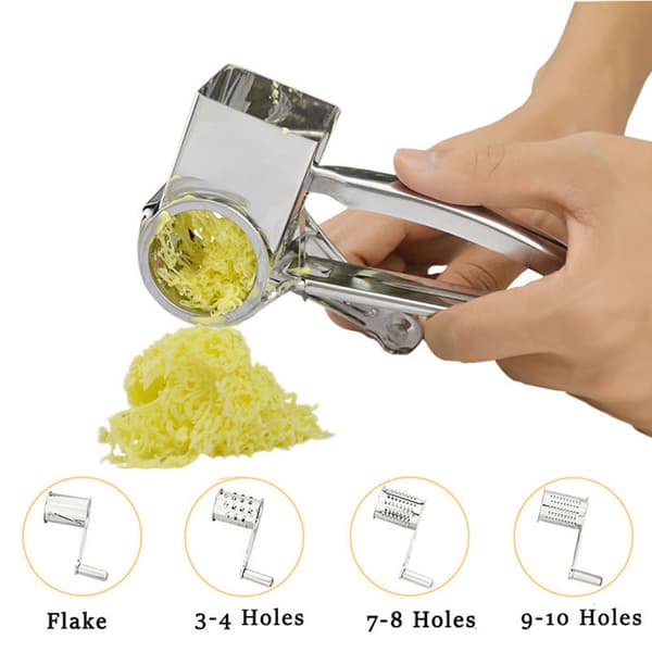 Cheese grater with 4 different stainless steel graters