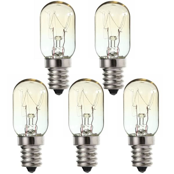 15W E14 Screw Salt Lamp Bulbs 220V~230V, Small Edison Screw Warm White Bulb, E14 Sewing Machine Bulb (5-pack)