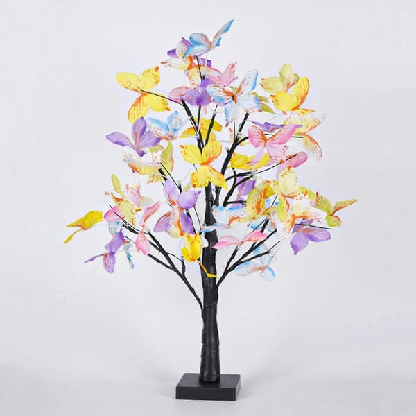 Butterfly Flower Tree Lamp 60cm Night Light Adjustable Branches USB Powered for Table Decoration Room Decor Bedside Wedding Bedroom