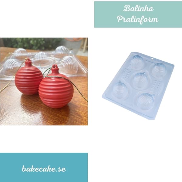 Pralineforme Julekugler Chokoladeform - BWB 10051 - Special 3-delt form Transparent