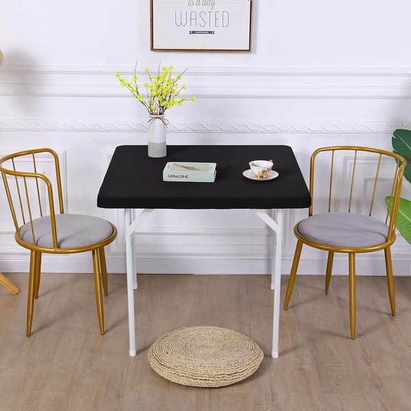 34 x 34 inch Square Stretch Spandex Tablecloth - Black