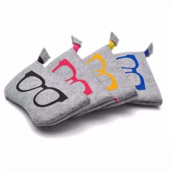 4-pack Portable Glasses Case Soft Felt Zip Pouch Eyeglasses Holder Makeup Storage Bag