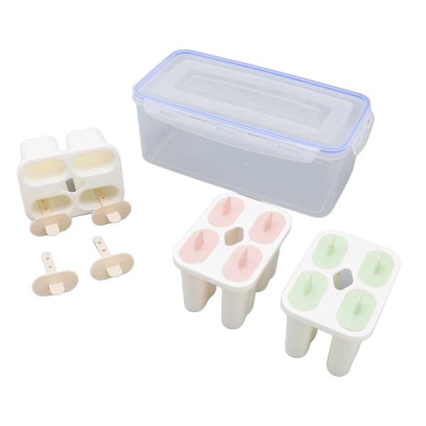 [RM]3 stk. fødevaregodkendt PP ispindeforme Genanvendelig 12 pinde Ismaskine til mælk, yoghurt, budding