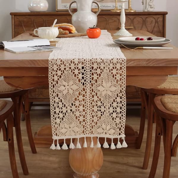Hæklede Bordløber, 30x220cm Klassisk Blonde Bordløber Tab DXGHC