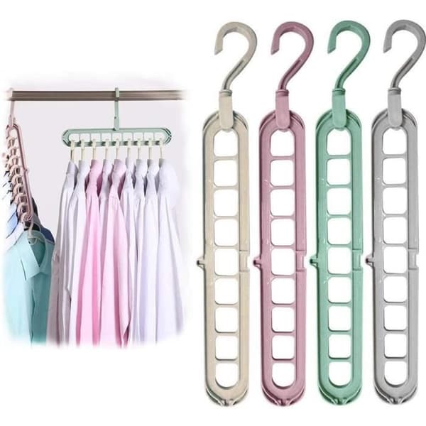 Folding Hangers - Superior Quality - 12 Pieces - Space-Saving - Multifunctional - User-Friendly Design[DB] Blue Blue