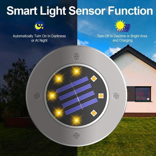 Ground lighting, 8 LED Solar Disk Lights Outdoor Water