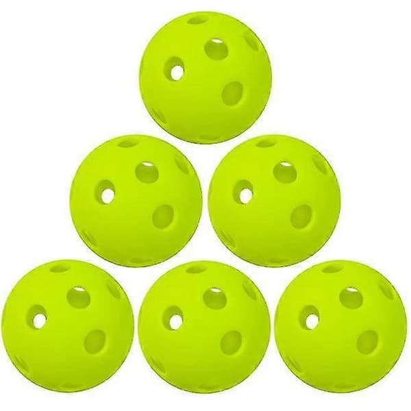 12-pack 26-håls pickleballbollar för inomhusbruk, grön