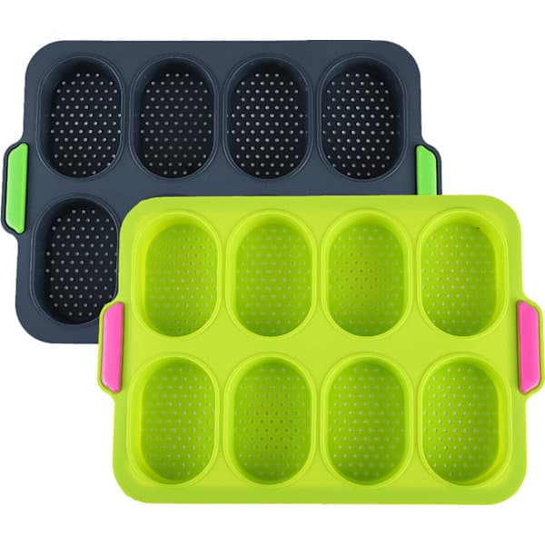 2 stk Mini Baguette Bakeformer, Perforerte Non-Stick Bakeformer