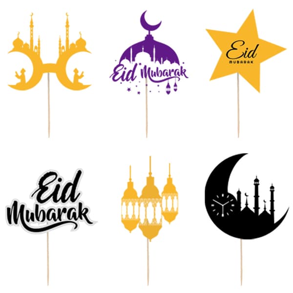 Islam Ramadan Kake Toppers Kakepynt Eid Mubarak Festutstyr 2 2