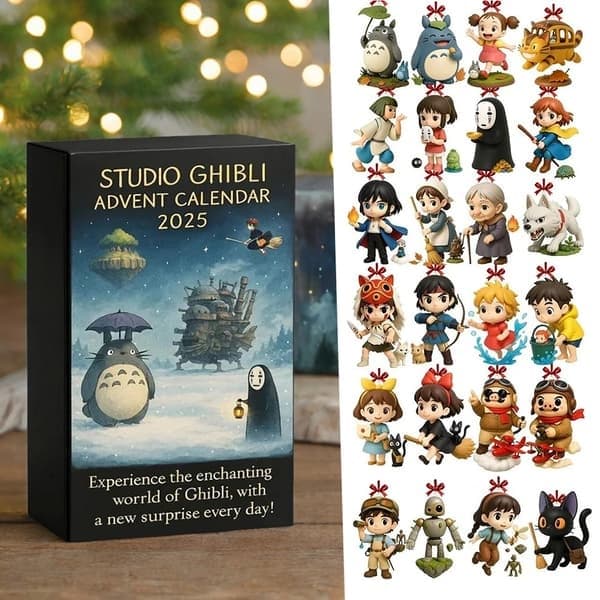 Studio Ghibli Adventskalender 3D Överraskningslåda för Fans Barn Julnedräkningspresentpaket 24 Dagar